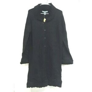 Jessica Holbrook long cardigan Size S black NEW button front long sleeves